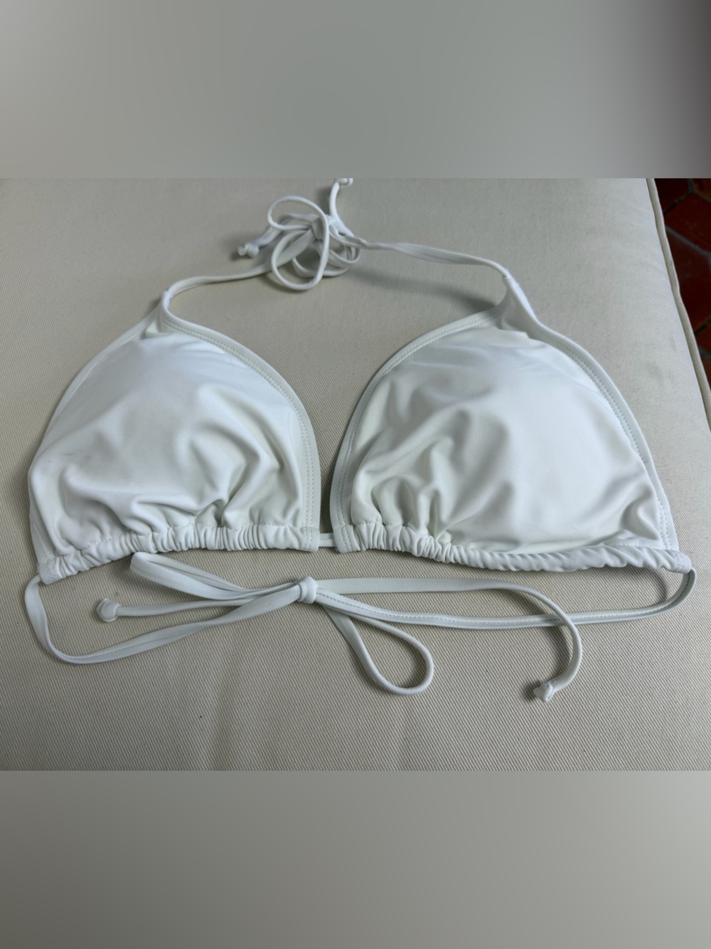 Islander White Bikini Triangle Top